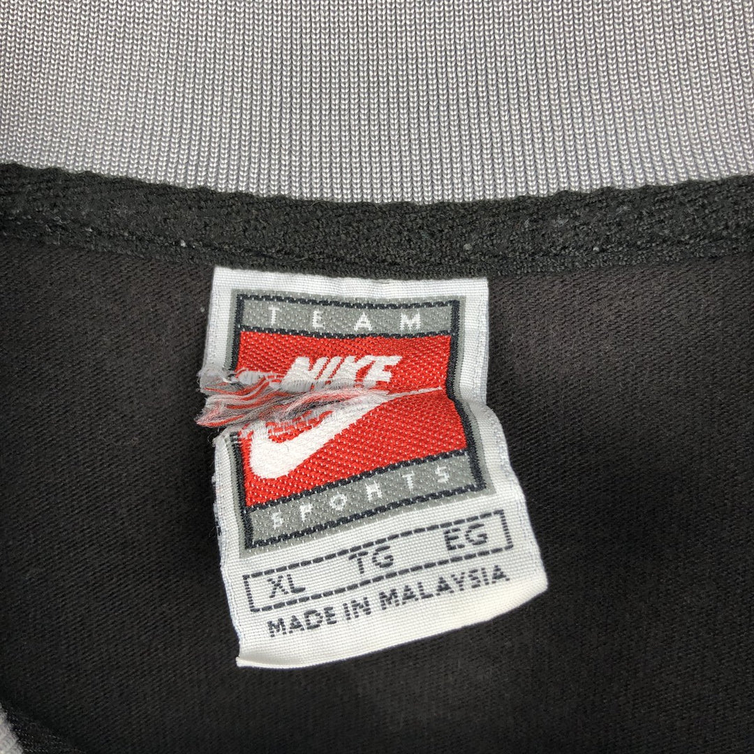 90'S Nike Team Half-Zip Two-Tone Logo T-Shirt, Men's Size XL (Equivalent), Vintage cotton black type Vintage Second Hand