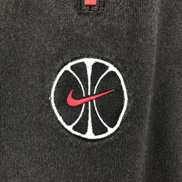 90'S Nike Team Half-Zip Two-Tone Logo T-Shirt, Men's Size XL (Equivalent), Vintage cotton black type Vintage Second Hand