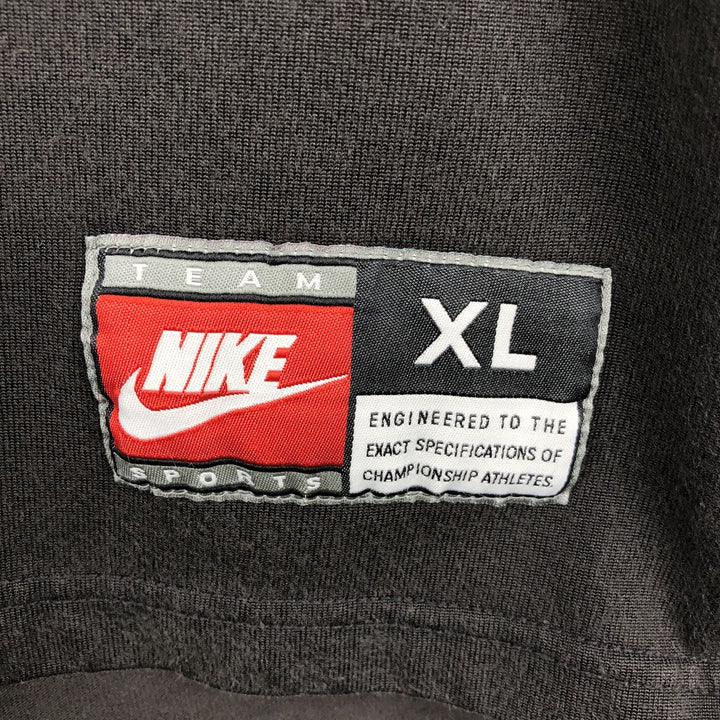90'S Nike Team Half-Zip Two-Tone Logo T-Shirt, Men's Size XL (Equivalent), Vintage cotton black type Vintage Second Hand