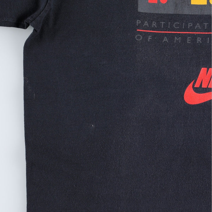 90'S Nike Silver Tag Printed T-Shirt Made in USA Men's L Size Vintage cotton black type Vintage Second Hand