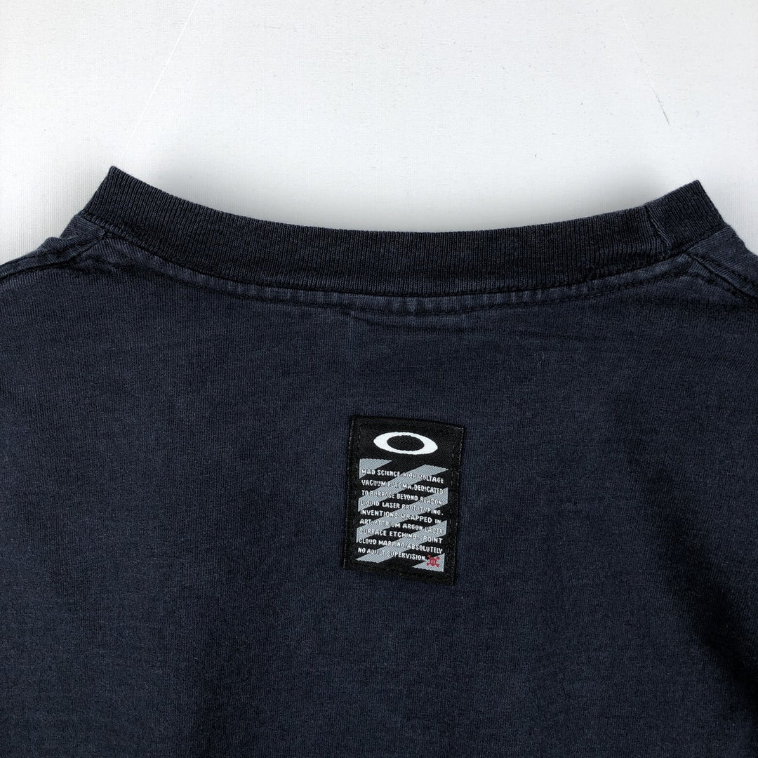 Oakley logo t-shirt, men's size XL. cotton navy blue type Vintage Second Hand