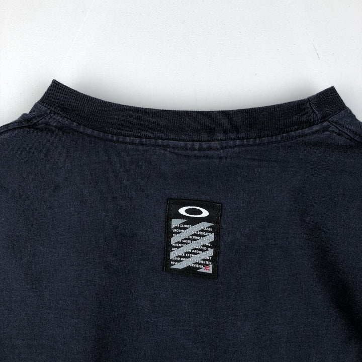 Oakley logo t-shirt, men's size XL. cotton navy blue type Vintage Second Hand