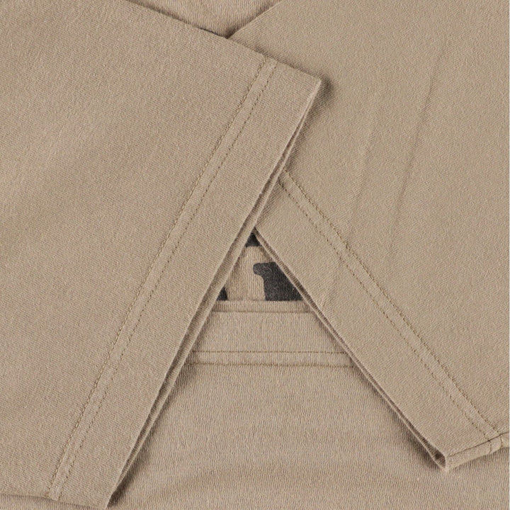 90'S Murina trompe l'oeil T-shirt, Made in USA, Men's XL equivalent, Vintage cotton Khaki type beige Vintage Second Hand