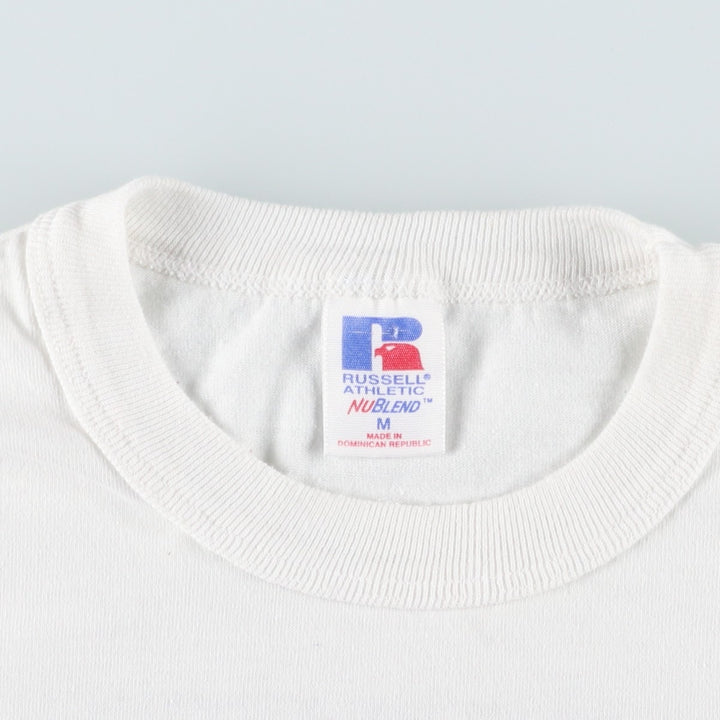90'S Russell Print T-Shirt, Men's Size M (Equivalent), Vintage cotton white type Vintage Second Hand