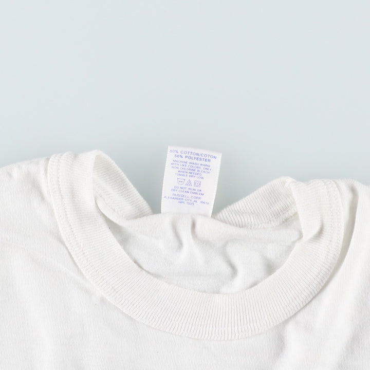 90'S Russell Print T-Shirt, Men's Size M (Equivalent), Vintage cotton white type Vintage Second Hand