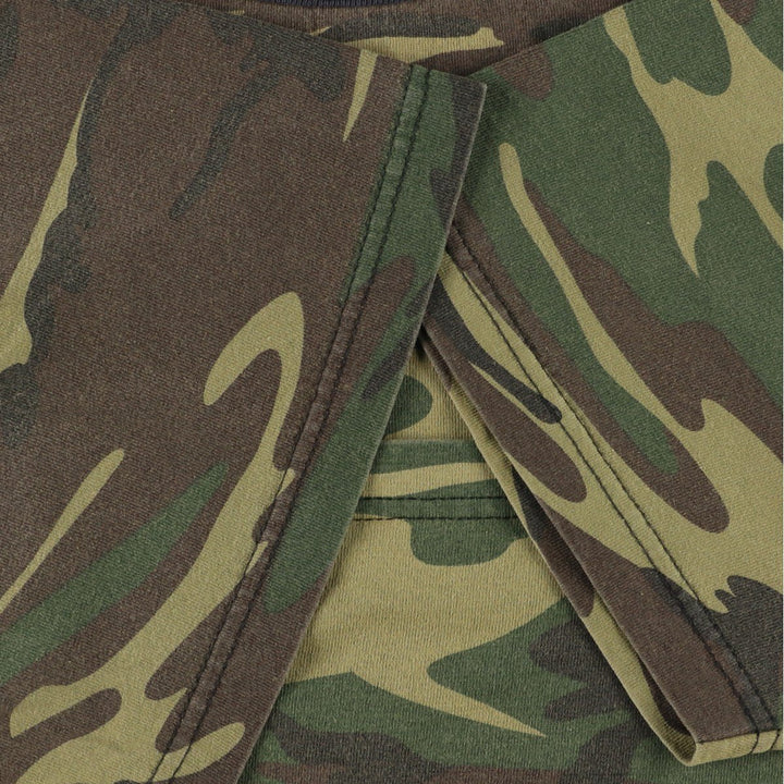 2000'S ALSTYLE Camouflage Pattern Woodland Camo T-Shirt Men's XL (approx.) cotton Khaki type Vintage Second Hand