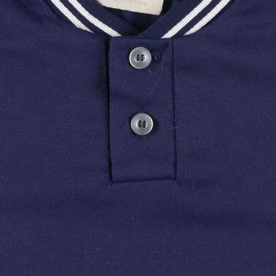 ~90'S BIKE Henley Neck T-Shirt, Made in USA, Men's Size L (Equivalent), Vintage unclear navy blue type Vintage Second Hand