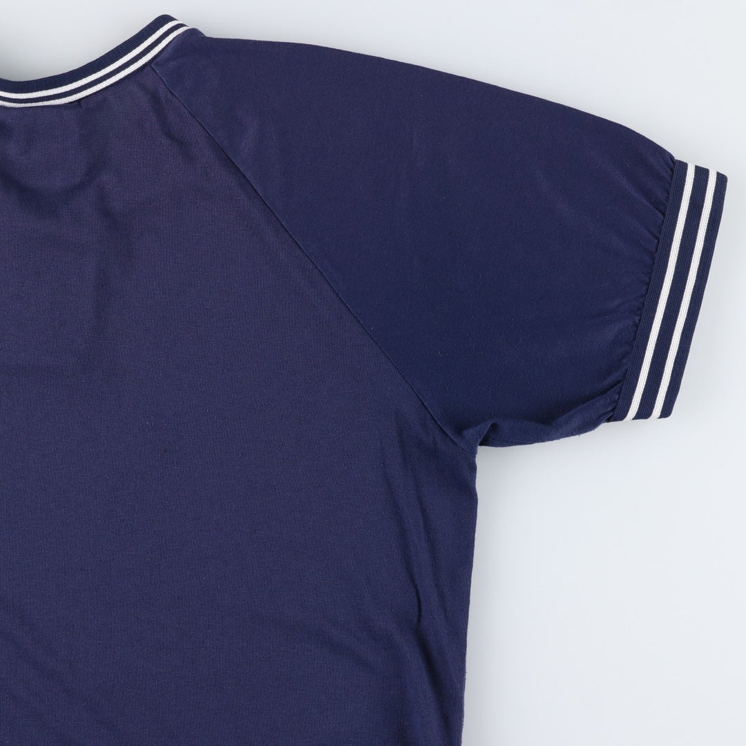 ~90'S BIKE Henley Neck T-Shirt, Made in USA, Men's Size L (Equivalent), Vintage unclear navy blue type Vintage Second Hand
