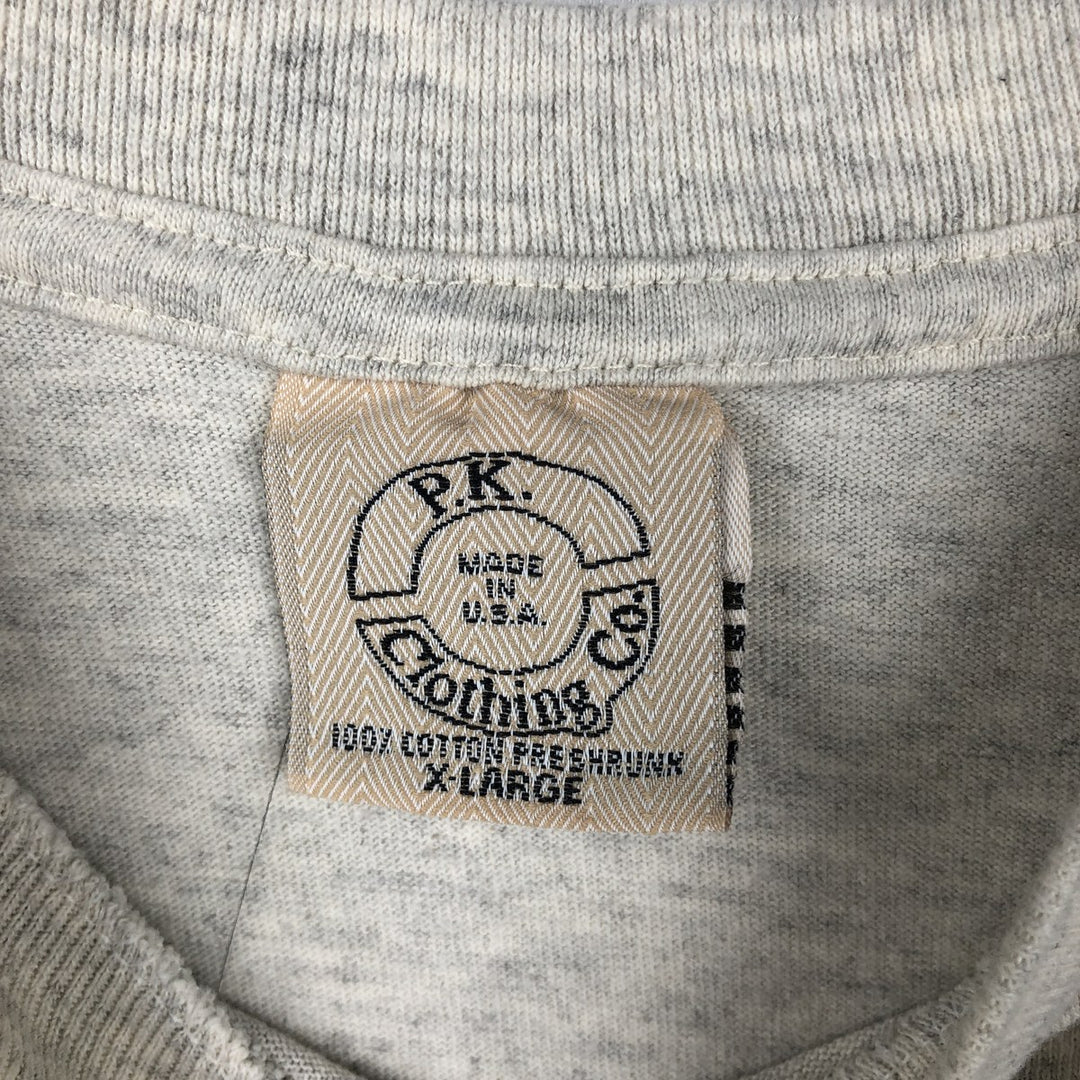 90'S PK Clothing Co. Fish Print T-Shirt, Made in USA, Men's XL equivalent, Vintage cotton gray type Vintage Second Hand