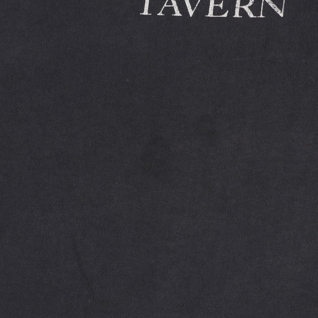 ~90'S LEO's TAVERN Advertising T-Shirt, Men's XL equivalent, Vintage cotton black type Vintage Second Hand