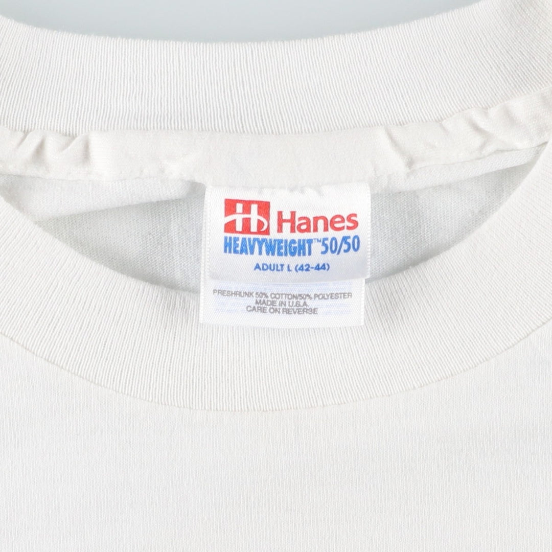 90'S Hanes HEAVYWEIGHT 50 silk white type Vintage Second Hand