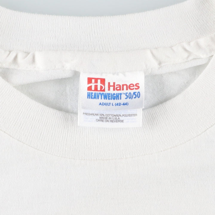 90'S Hanes HEAVYWEIGHT 50 silk white type Vintage Second Hand