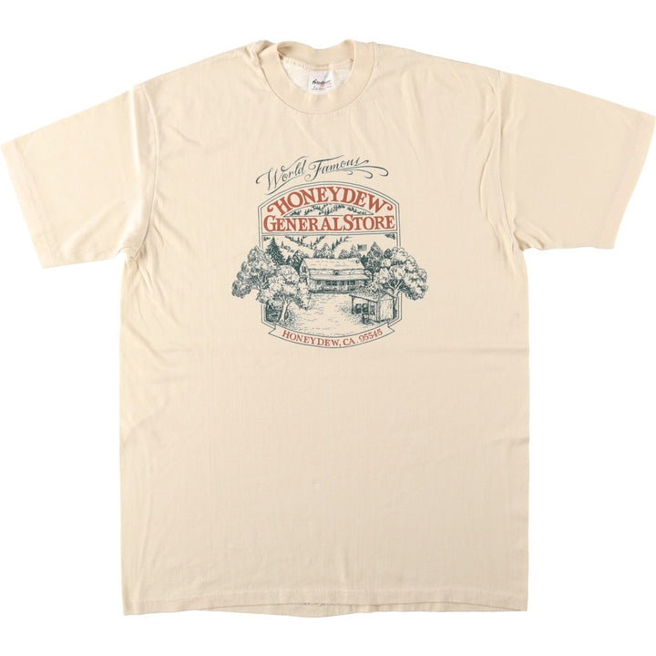 80s-90'S Stedman Print T-Shirt, Made in USA, Men's XL equivalent, Vintage polyester unbleached Vintage Second Hand