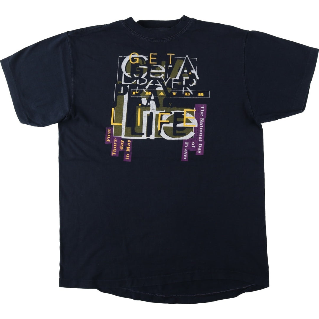 Cottex Print T-Shirt, Size XL (Men's XL equivalent) cotton black type Vintage Second Hand
