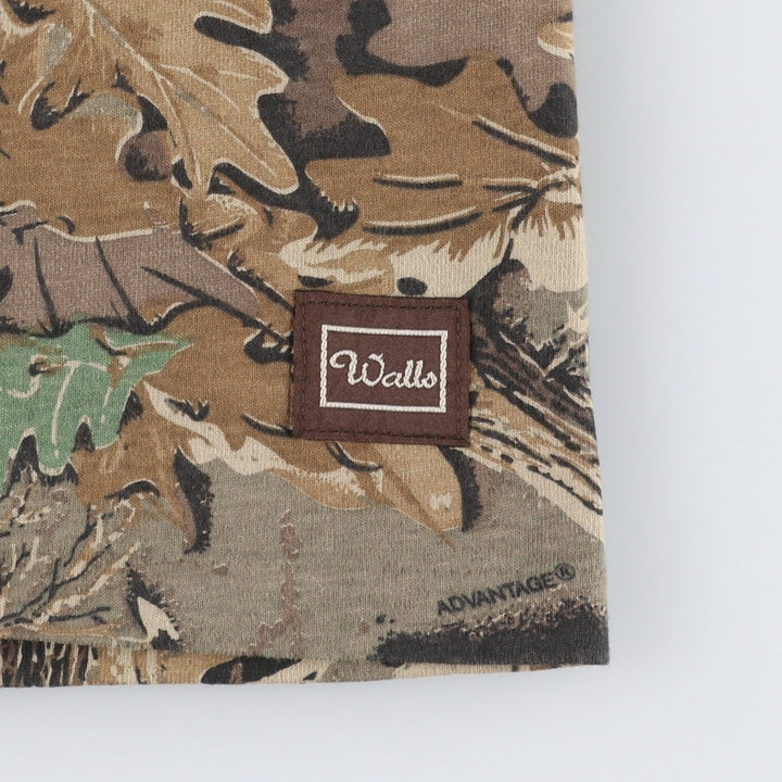 ~90'S Real Tree Camo Pocket T-Shirt, Made in USA, Medium Regular (equivalent to Men's M), Vintage cotton Khaki type brown Vintage Second Hand