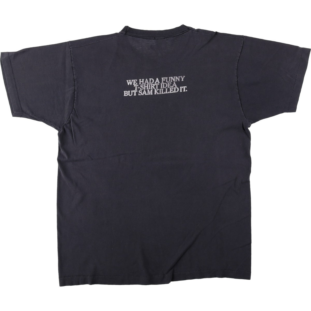 90'S Fruit of the Loom printed T-shirt, made in the USA, men's XL size, vintage cotton black type Vintage Second Hand