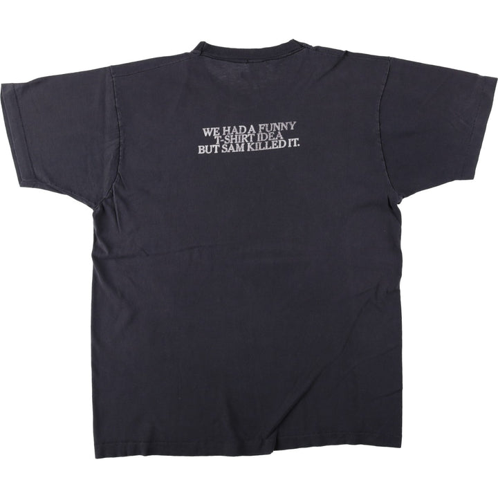 90'S Fruit of the Loom printed T-shirt, made in the USA, men's XL size, vintage cotton black type Vintage Second Hand