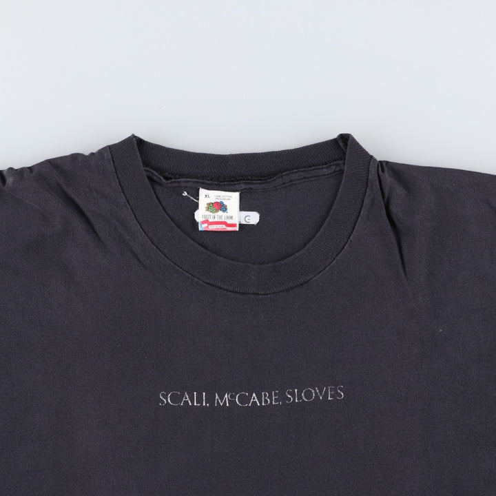 90'S Fruit of the Loom printed T-shirt, made in the USA, men's XL size, vintage cotton black type Vintage Second Hand
