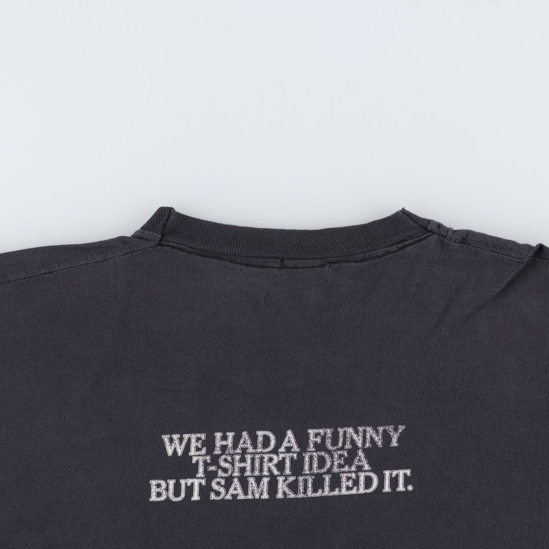 90'S Fruit of the Loom printed T-shirt, made in the USA, men's XL size, vintage cotton black type Vintage Second Hand