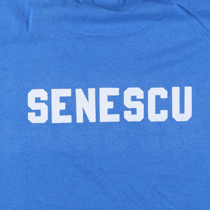 90'S Fruit of the Loom Best Printed T-shirt, Made in USA, Men's L size, Vintage cotton blue type Vintage Second Hand