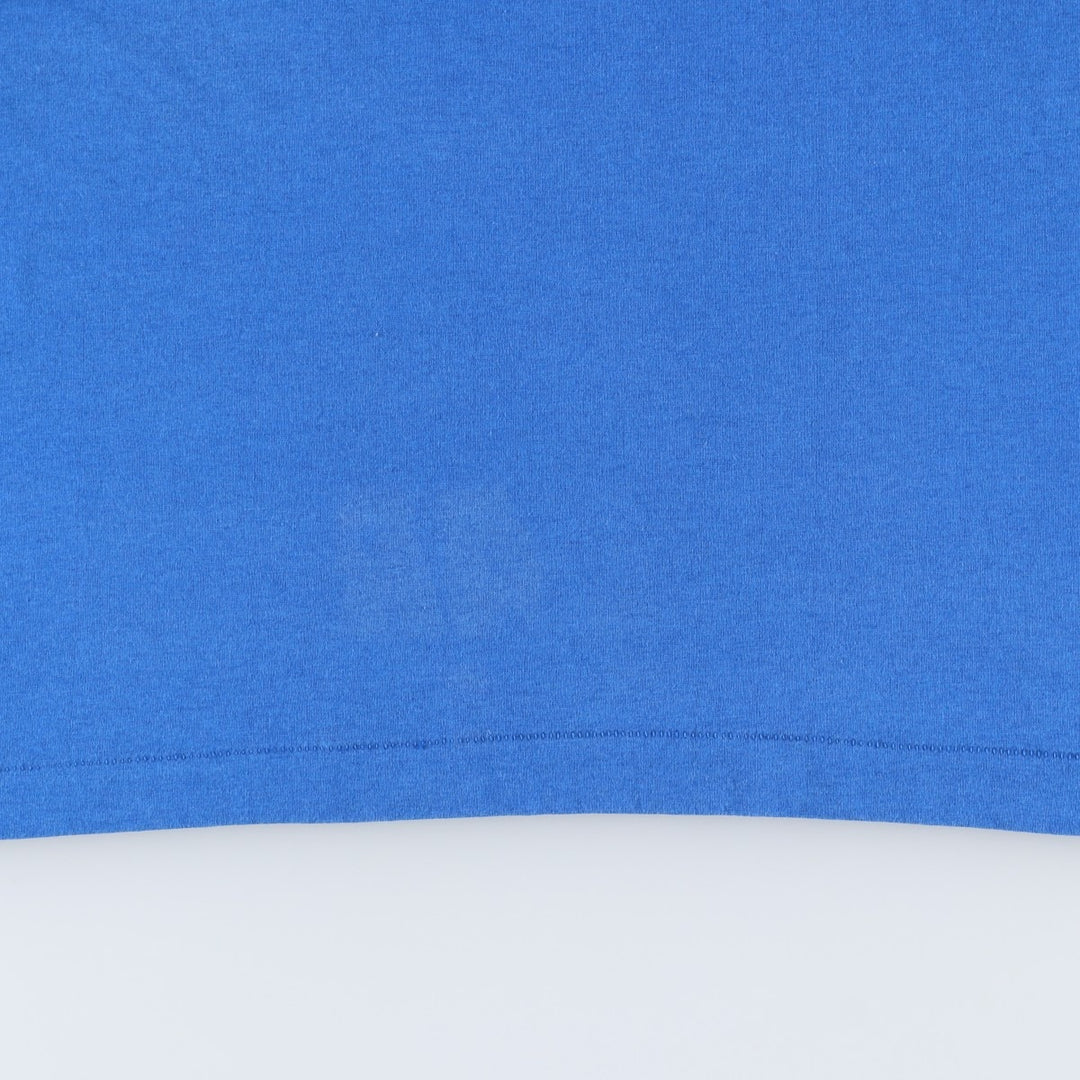 90'S Fruit of the Loom Best Printed T-shirt, Made in USA, Men's L size, Vintage cotton blue type Vintage Second Hand