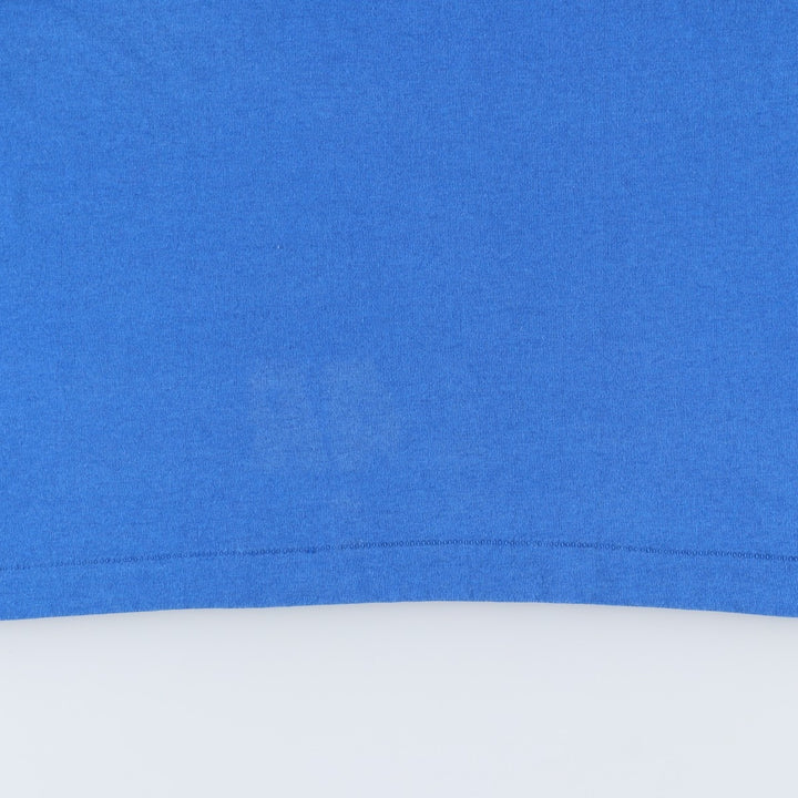 90'S Fruit of the Loom Best Printed T-shirt, Made in USA, Men's L size, Vintage cotton blue type Vintage Second Hand