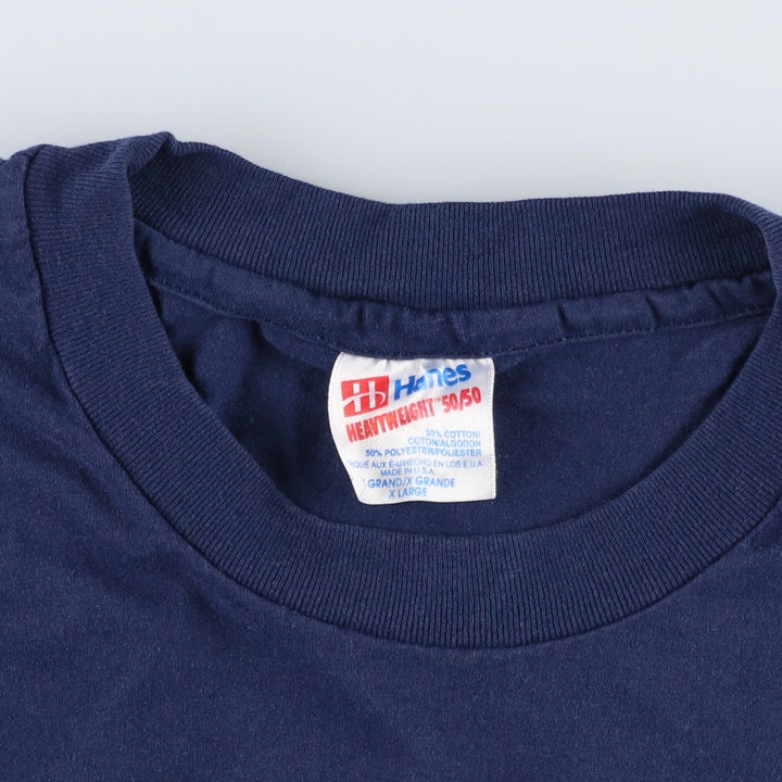 90'S Hanes ROCHESTER AIRPORT Print T-Shirt, Made in USA, Men's XL equivalent, Vintage cotton navy blue type Vintage Second Hand