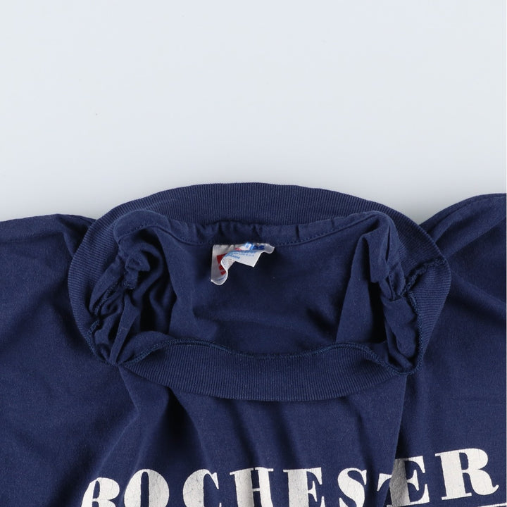 90'S Hanes ROCHESTER AIRPORT Print T-Shirt, Made in USA, Men's XL equivalent, Vintage cotton navy blue type Vintage Second Hand
