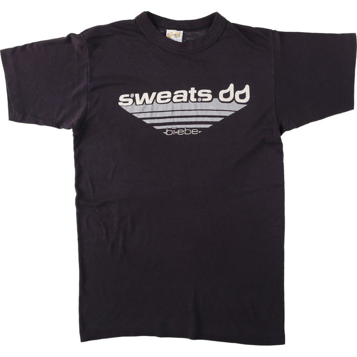 80s-90'S SWEATS BI EBE Print T-Shirt, Made in USA, Women's Size M (Equivalent), Vintage unclear black type Vintage Second Hand