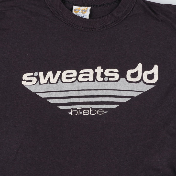 80s-90'S SWEATS BI EBE Print T-Shirt, Made in USA, Women's Size M (Equivalent), Vintage unclear black type Vintage Second Hand