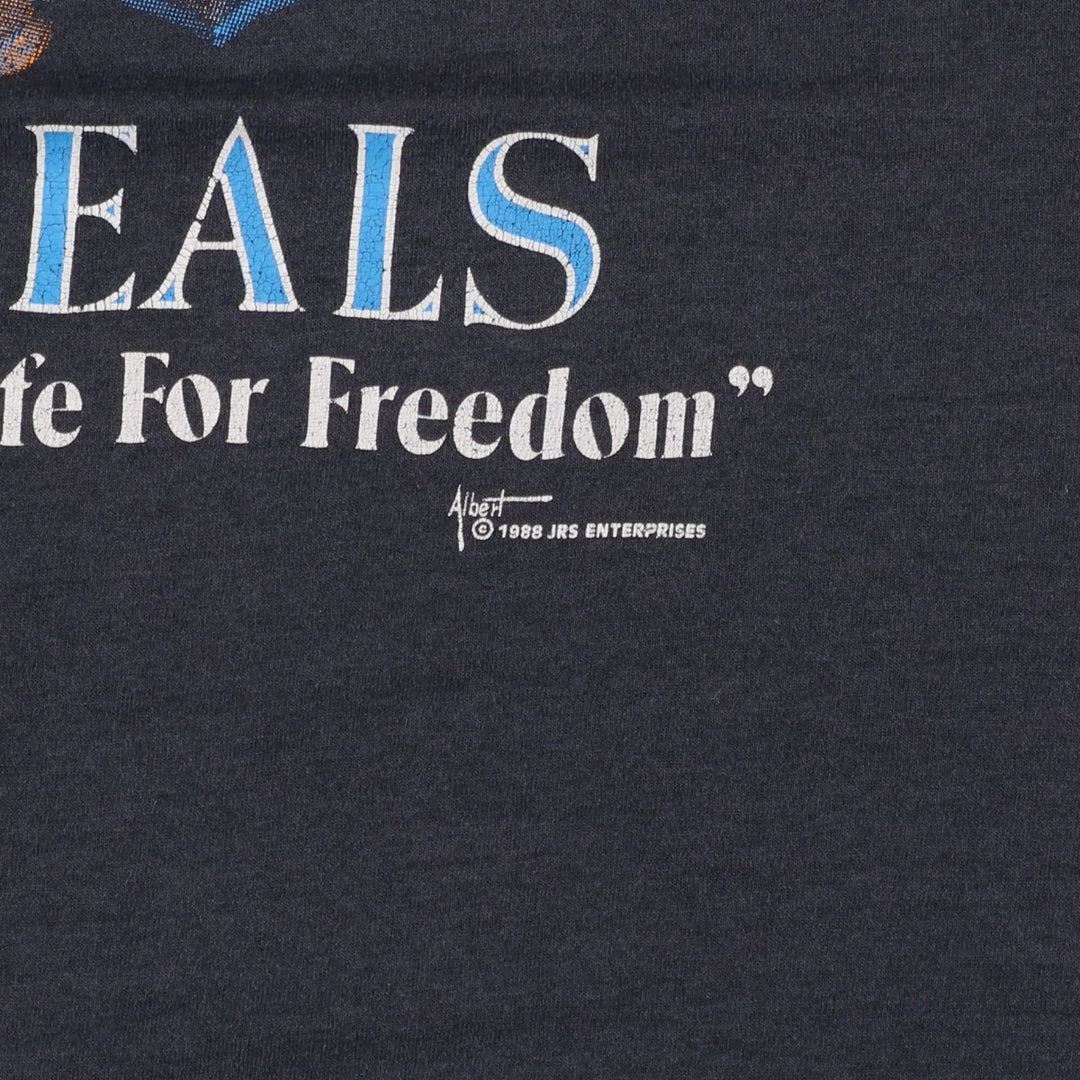 US Navy Eagle Pattern Military Print T-Shirt (Men's Size M) unclear black type Vintage Second Hand