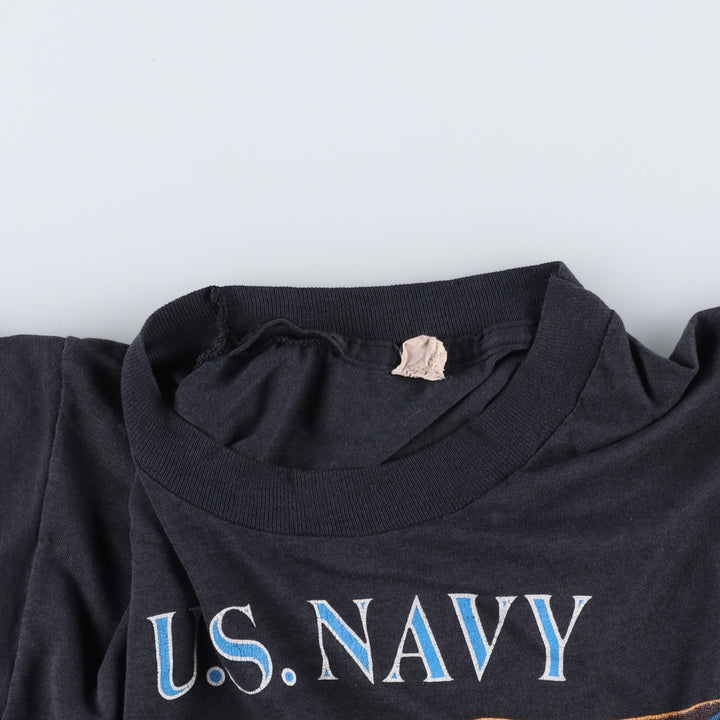 US Navy Eagle Pattern Military Print T-Shirt (Men's Size M) unclear black type Vintage Second Hand