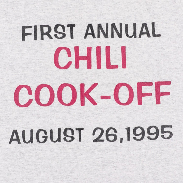 90'S Hanes CHILI COOK-OFF Print T-Shirt, Men's Size L (approx.), Vintage cotton gray type Vintage Second Hand