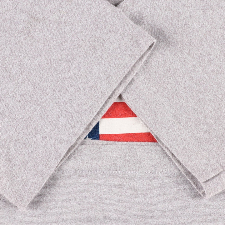 80s-90'S Screen Stars "JUST TRY TO BURN THIS ONE!" American flag print T-shirt, Made in USA, Men's XL equivalent, Vintage cotton gray type Vintage Second Hand