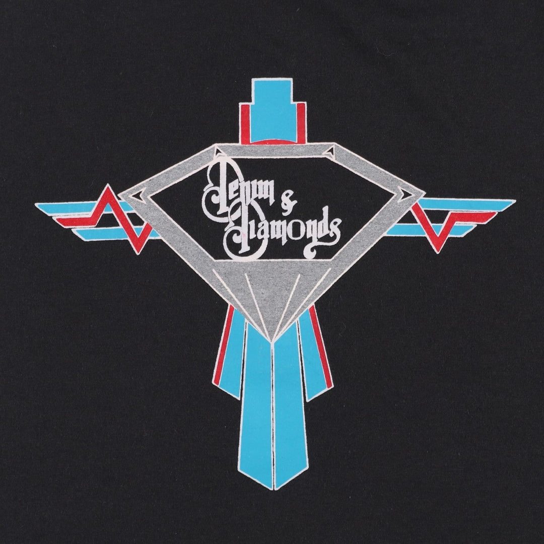 2000'S Fruit of the Loom Denim and Diamonds Print T-Shirt, Men's Size XL (approx.) cotton black type Vintage Second Hand