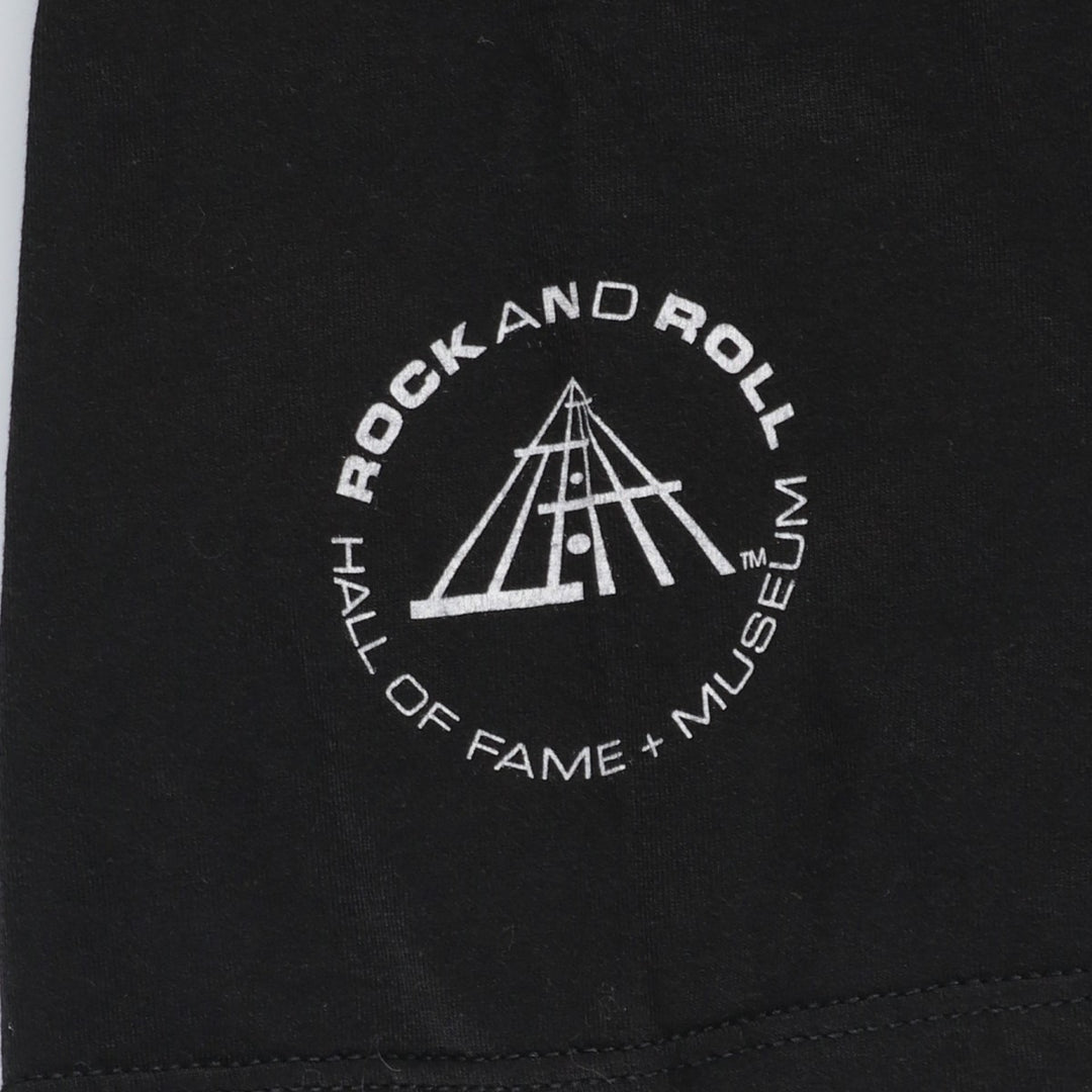 90'S Jerzees Rock and Roll Hall of Fame + Museum Print T-Shirt, Made in USA, Men's XL (approx.), Vintage cotton black type Vintage Second Hand