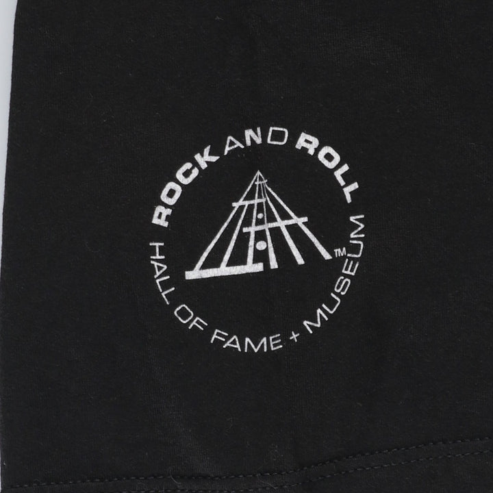90'S Jerzees Rock and Roll Hall of Fame + Museum Print T-Shirt, Made in USA, Men's XL (approx.), Vintage cotton black type Vintage Second Hand