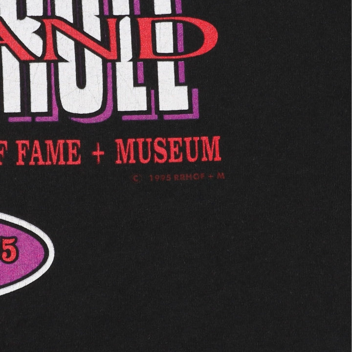 90'S Jerzees Rock and Roll Hall of Fame + Museum Print T-Shirt, Made in USA, Men's XL (approx.), Vintage cotton black type Vintage Second Hand