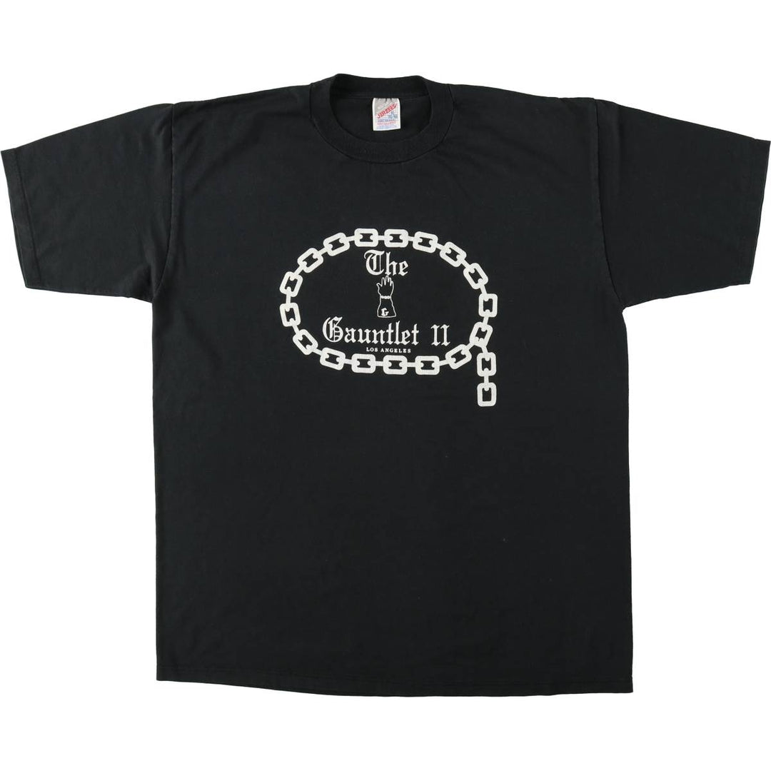 80s-90'S Jerzees The Gauntlet II Advertising T-Shirt, Made in USA, Men's XL equivalent, Vintage cotton black type Vintage Second Hand