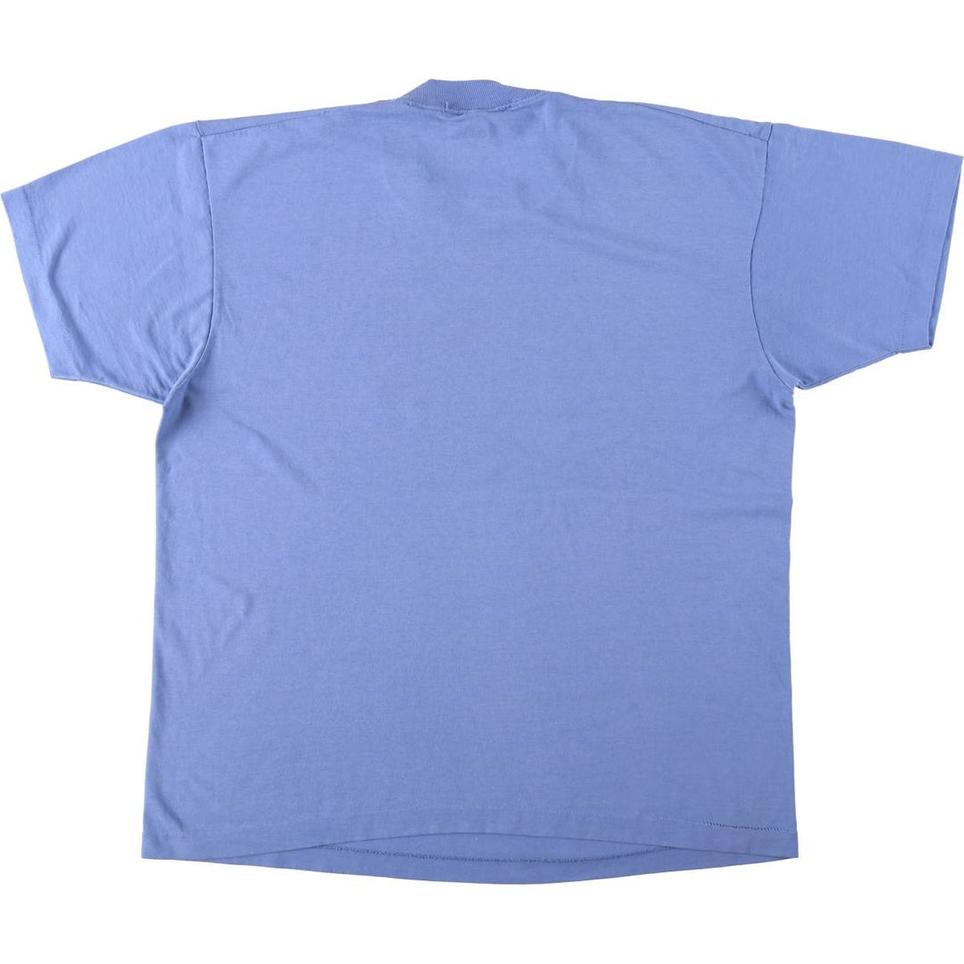 90'S Fruit of the Loom printed T-shirt, made in the USA, men's XL size, vintage cotton blue type Vintage Second Hand