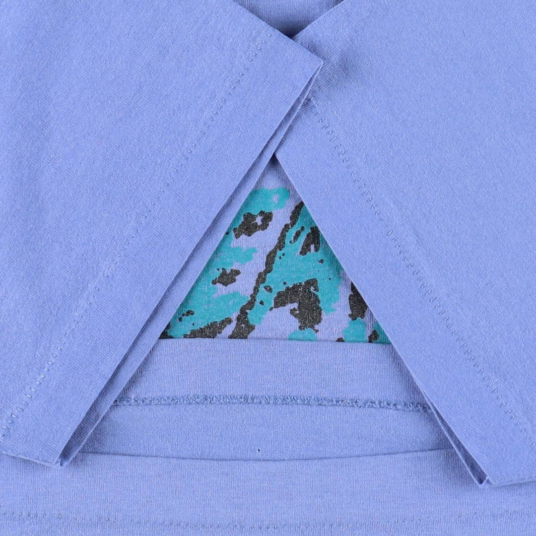 90'S Fruit of the Loom printed T-shirt, made in the USA, men's XL size, vintage cotton blue type Vintage Second Hand