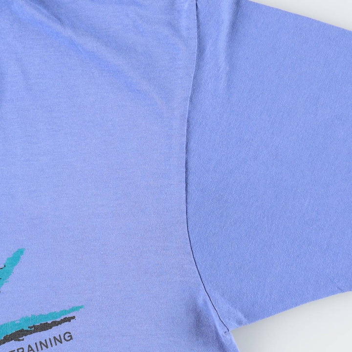 90'S Fruit of the Loom printed T-shirt, made in the USA, men's XL size, vintage cotton blue type Vintage Second Hand