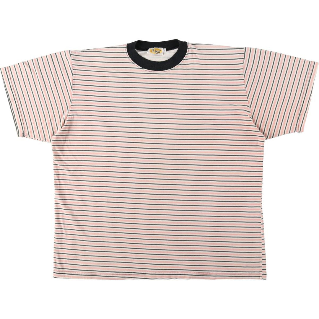 90s-00'S Multi-striped T-shirt, Men's XL size unclear pink type Vintage Second Hand