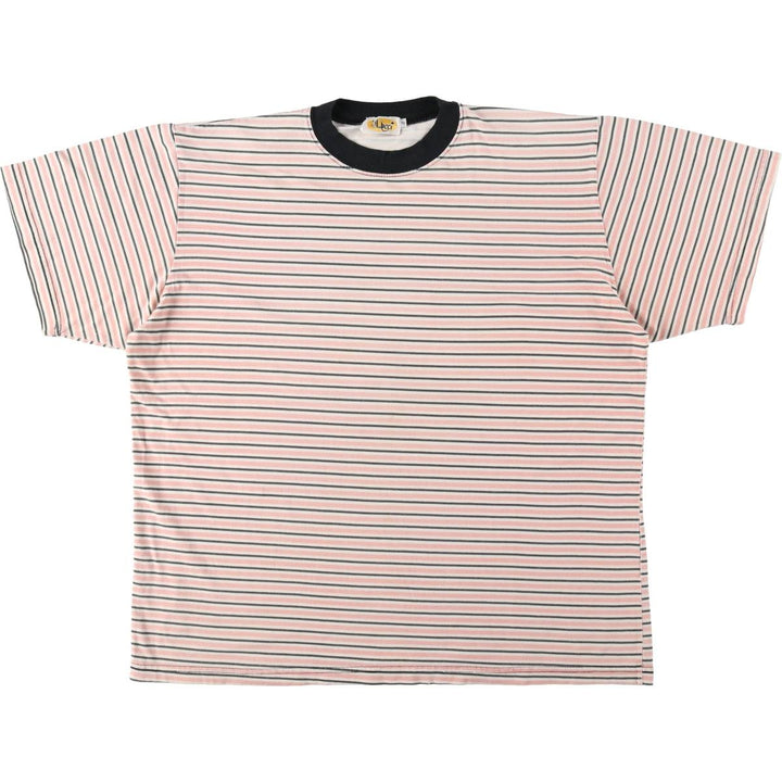 90s-00'S Multi-striped T-shirt, Men's XL size unclear pink type Vintage Second Hand