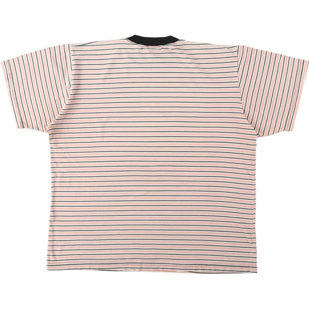 90s-00'S Multi-striped T-shirt, Men's XL size unclear pink type Vintage Second Hand
