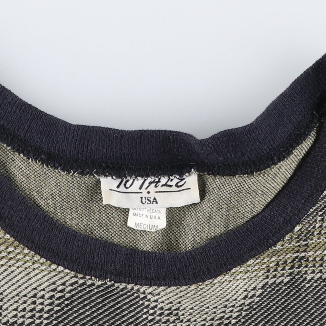 TOTALE all-over print jacquard T-shirt, made in USA, men's size M equivalent, vintage. cotton Khaki type Vintage Second Hand