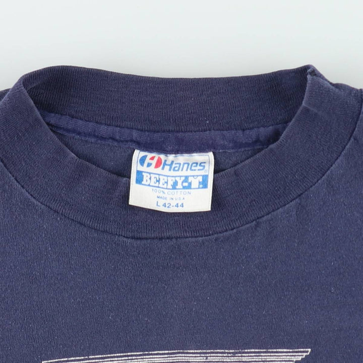 80'S Hanes BEEFY-T This Old House TV Show Print T-Shirt, Made in USA, Men's Size L (approx.), Vintage cotton navy blue type Vintage Second Hand