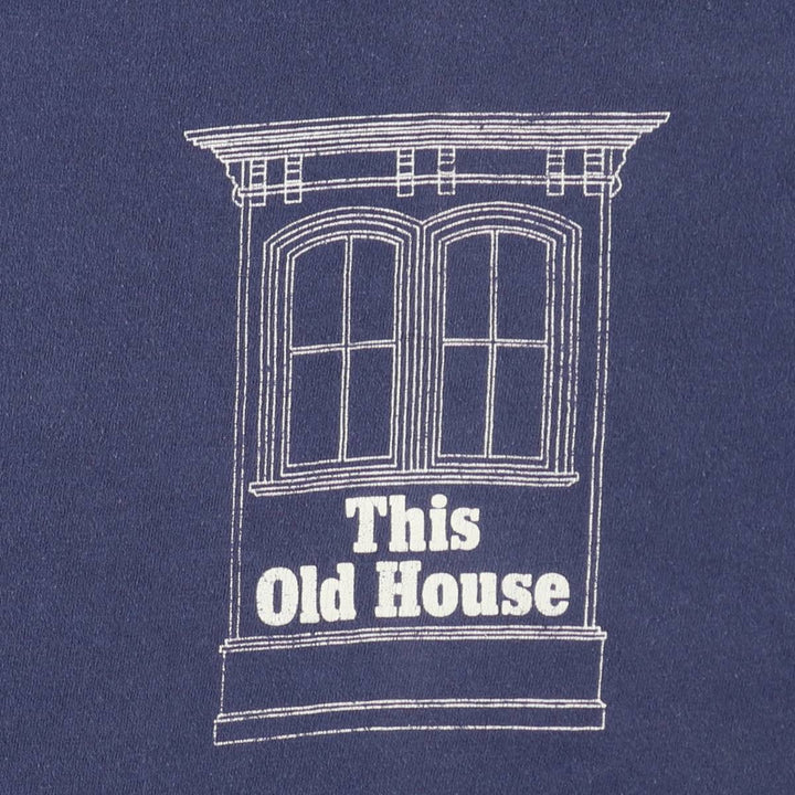 80'S Hanes BEEFY-T This Old House TV Show Print T-Shirt, Made in USA, Men's Size L (approx.), Vintage cotton navy blue type Vintage Second Hand