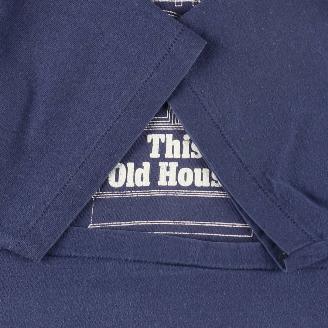 80'S Hanes BEEFY-T This Old House TV Show Print T-Shirt, Made in USA, Men's Size L (approx.), Vintage cotton navy blue type Vintage Second Hand