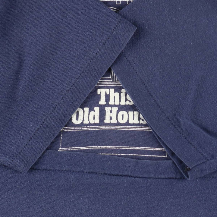 80'S Hanes BEEFY-T This Old House TV Show Print T-Shirt, Made in USA, Men's Size L (approx.), Vintage cotton navy blue type Vintage Second Hand